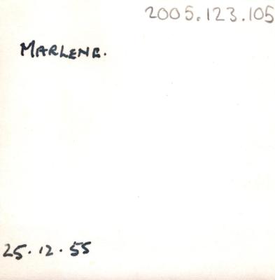 PHOTOGRAPH: MARLENE, THELMA GREEN BEQUEST