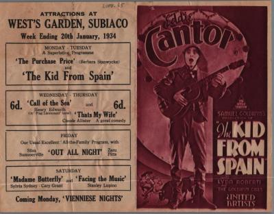 FLYER FOR WEST'S GARDEN SUBIACO 1934