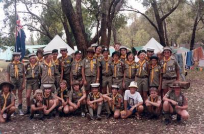 PHOTOGRAPH: FIRST SHENTON PARK SCOUT TROOP - JAMBOREE PERRY LAKES 1979-1980
