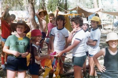 PHOTOGRAPH: FIRST SHENTON PARK SCOUT TROOP - JAMBOREE PERRY LAKES: 1979-1980