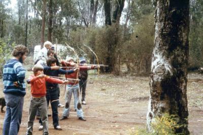 PHOTOGRAPH: FIRST SHENTON PARK SCOUTS VISIT NANGA BROOK CAMP EASTER 1977