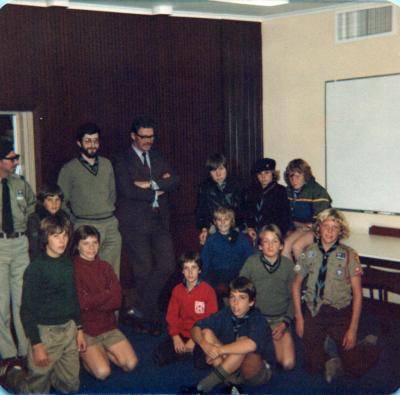 PHOTOGRAPH: FIRST SHENTON PARK SCOUT TROOP- STATE EMERGENCY SERVICE TROOP VISIT 1981