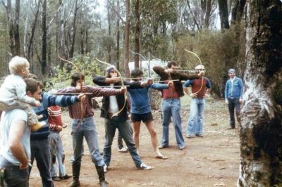 PHOTOGRAPH: FIRST SHENTON PARK SCOUTS VISIT NANGA BROOK CAMP 1977