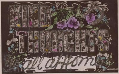 POSTCARD: 'KIND THOUGHTS TO ALL AT HOME'