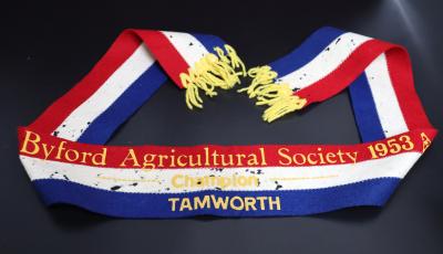 PRIZE, RIBBON - BYFORD AGRICULTURAL SOCIETY 1953, CHAMPION TAMWORTH