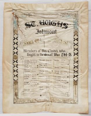 MEMORIAL: ROLL OF HONOUR, ST HUGHS, JOLIMONT