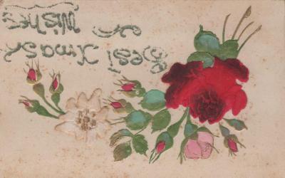 POSTCARD: FLORAL 'BEST XMAS WISHES'