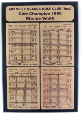 PLAQUE - RITCHIE SMITH SCORECARDS - 1995 MEN'S CHAMPIONSHIP
