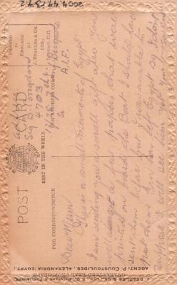 POSTCARD: POSTCARD FROM BERT CONGDON TO MOTHER, FROM ALBUM 1, THELMA GREEN COLLECTION