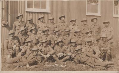 POSTCARD: GROUP OF MEN IN UNIFORM, FROM ALBUM 1, THELMA GREEN COLLECTION