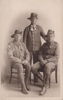 POSTCARD: BERT CONGDON, ERN BERRY, ERN CONGDON, FROM ALBUM 1, THELMA GREEN COLLECTION