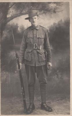 POSTCARD: UNKNOWN MAN IN UNIFORM, FROM ALBUM 1, THELMA GREEN COLLECTION