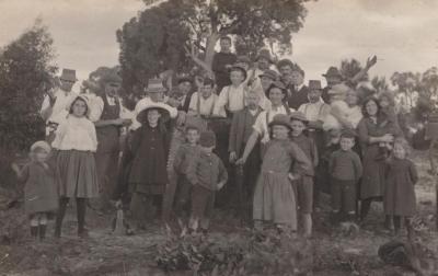 POSTCARD: GROUP OF PEOPLE, FROM ALBUM 1, THELMA GREEN COLLECTION