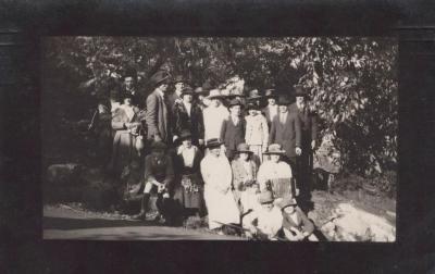 POSTCARD: GROUP OF PEOPLE, FROM ALBUM 1, THELMA GREEN COLLECTION