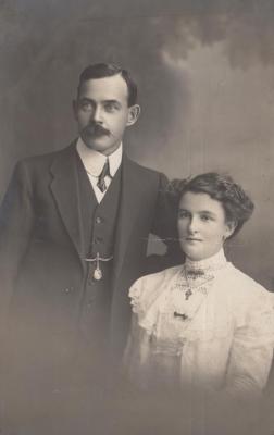 POSTCARD: BESSIE AND CHARLIE TRENBERTH, FROM ALBUM 1, THELMA GREEN COLLECTION
