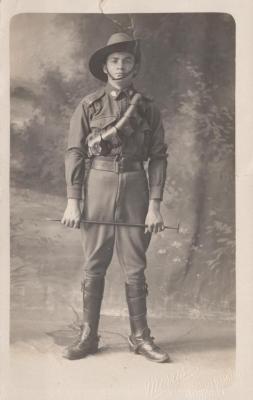 POSTCARD: UNKNOWN MAN IN UNIFORM, FROM ALBUM 1, THELMA GREEN COLLECTION