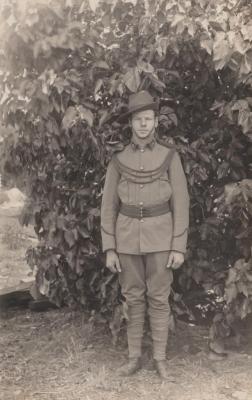 POSTCARD: UNKNOWN MAN IN UNIFORM, FROM ALBUM 1, THELMA GREEN COLLECTION
