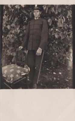 POSTCARD: UNKNOWN MAN IN UNIFORM, FROM ALBUM 1, THELMA GREEN COLLECTION
