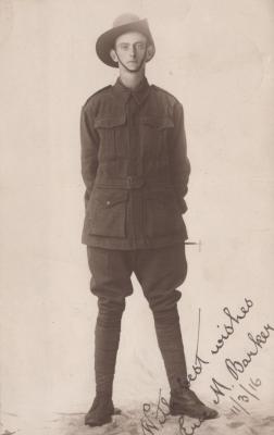 POSTCARD: UNKNOWN MAN IN UNIFORM, FROM ALBUM 1, THELMA GREEN COLLECTION