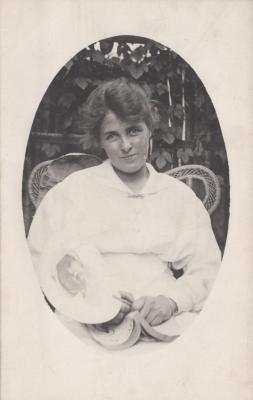 POSTCARD: UNKNOWN WOMAN, FROM ALBUM 1, THELMA GREEN COLLECTION