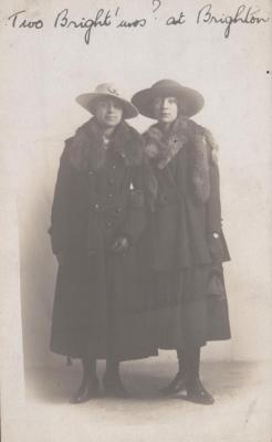 POSTCARD: TWO UNKNOWN WOMEN, FROM ALBUM 1, THELMA GREEN COLLECTION
