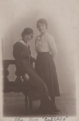 POSTCARD: TWO WOMEN, FROM ALBUM 1, THELMA GREEN COLLECTION