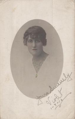 POSTCARD: VIOLET, FROM ALBUM 1, THELMA GREEN COLLECTION