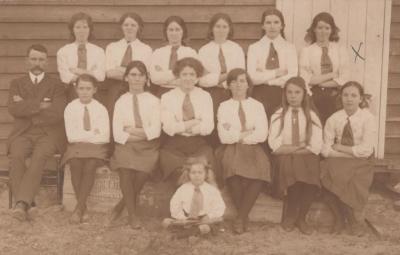 POSTCARD: GROUP OF PEOPLE, FROM ALBUM 1, THELMA GREEN COLLECTION