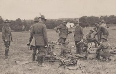 POSTCARD: GROUP OF PEOPLE OUTDOOR SCENE, FROM ALBUM 1, THELMA GREEN COLLECTION