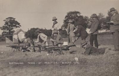 POSTCARD: GROUP OF PEOPLE OUTDOOR SCENE, FROM ALBUM 1, THELMA GREEN COLLECTION