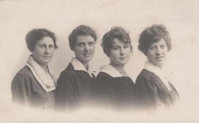 POSTCARD: FOUR WOMEN, FROM ALBUM 1, THELMA GREEN COLLECTION