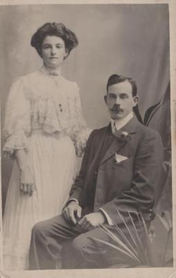 POSTCARD: BESSIE AND CHARLIE TRENBERTH, FROM ALBUM 1, THELMA GREEN COLLECTION
