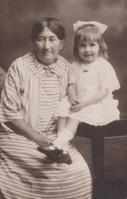 POSTCARD: JANE HATTAM TRENBERTH AND THELMA MAY CONGDON, FROM ALBUM 1, THELMA GREEN COLLECTION