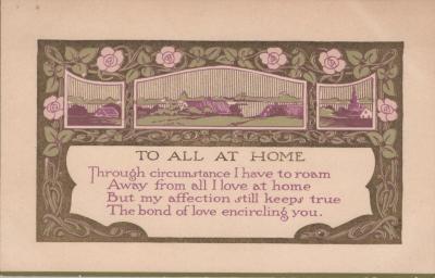 POSTCARD: DECORATED POSTCARD, FROM ALBUM 1, THELMA GREEN COLLECTION