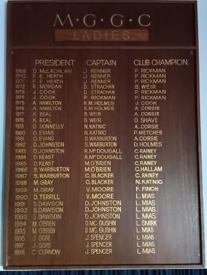 LADIES' COMMITTEE HONOUR BOARDS