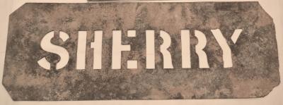 STENCIL, CRATE - SHERRY