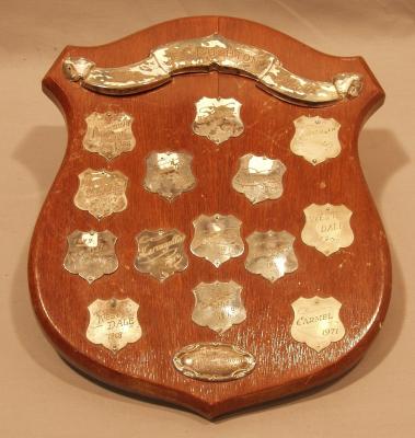 SHIELD, WOODEN - E.C. RUSHTON HILLS DISTRICT INTER-SCHOOL SPORTS