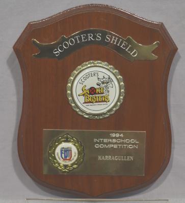 SHIELD, WOODEN - SCOOTERS INTERSCHOOL COMPETITION