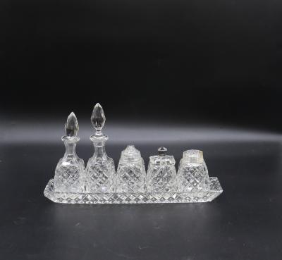 SALTCELLAR - CUT GLASS WITH LID