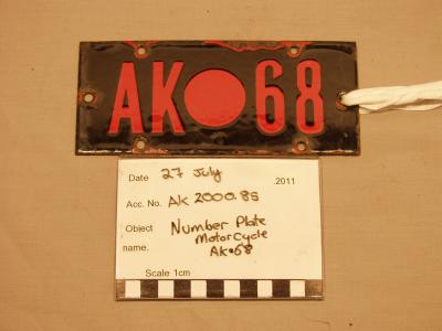 PLATE, LICENSE - AK 68