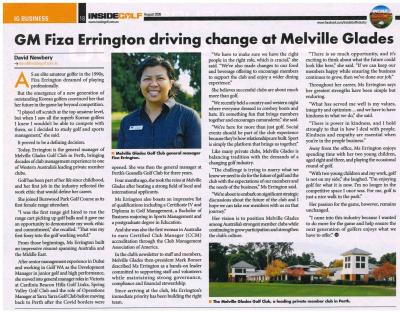 GM FIZA ERRINGTON DRIVING CHANGE AT MELVILLE GLADES – PUBLICATION ARTICLE