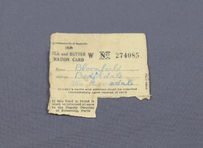 TEA AND BUTTER RATION CARD - BLOMFIELD BEDFORDALE