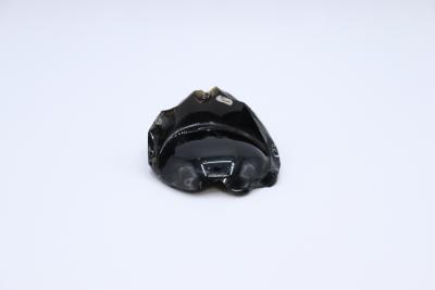 BOTTLE - BROKEN, BASE FRAGMENT BLACK GLASS