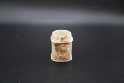 JAR, WHITE GLASS - SQUARE