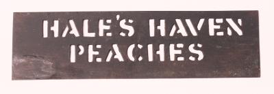 STENCIL, FRUIT PACKING CASE - HALES HAVEN PEACHES