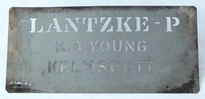 STENCIL, FRUIT PACKING CASE - LANTZKE-P / K.A. YOUNG / KELMSCOTT
