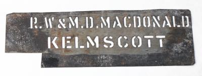 STENCIL, FRUIT PACKING CASE - R.W & M.D MACDONALD / KELMSCOTT