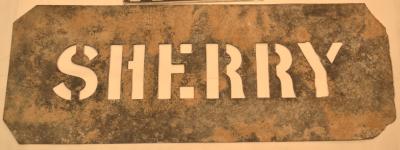 STENCIL, CRATE - SHERRY