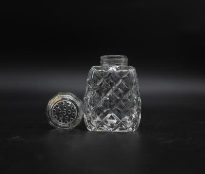 SHAKER, PEPPER - CUT GLASS WITH LID