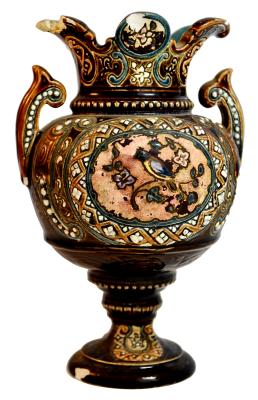VASE, CERAMIC - BIRD & BLOSSOM DECORATION